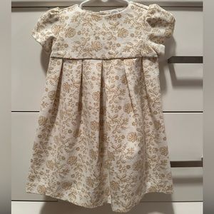 Worn Once Janie and Jack White/Gold Dress w/matching bloomers